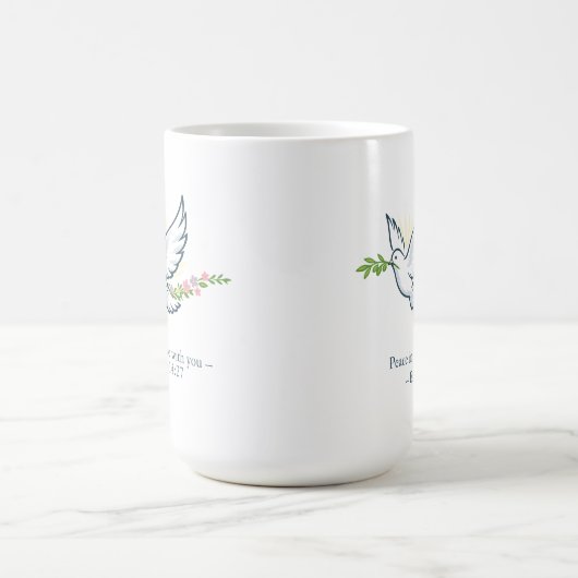Customizable Easter Dove Mug with Olive Branch Koffiemok (Center)