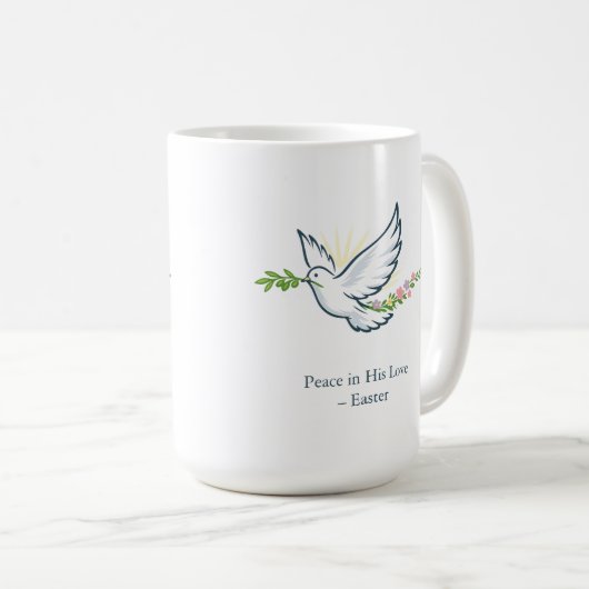 Customizable Easter Dove Mug with Olive Branch Koffiemok (Voorkant rechts)