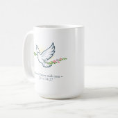 Customizable Easter Dove Mug with Olive Branch Koffiemok (Voorkant links)