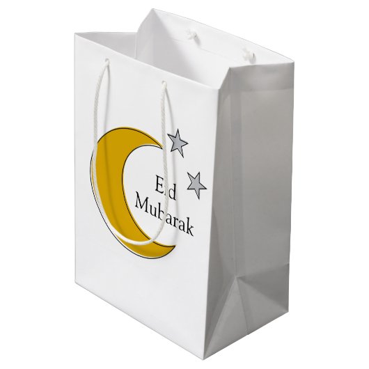 Customizable Eid Gift Bag Medium Cadeauzakje (Achterkant Gekanteld)