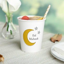 Customizable Eid Paper Cup with Moon & Stars Papieren Bekers