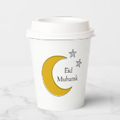Customizable Eid Paper Cup with Moon & Stars Papieren Bekers (Achterkant)