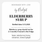 Customizable Elderberry Syrup Label ZEB_01 (Voorkant)