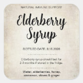 Customizable Elderberry Syrup Label ZEB_02 (Voorkant)