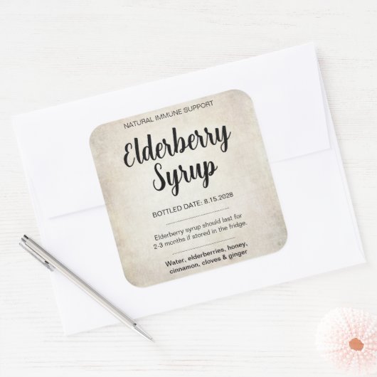 Customizable Elderberry Syrup Label ZEB_02 (Envelop)