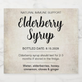 Customizable Elderberry Syrup Label ZEB_02 Bier Etiket