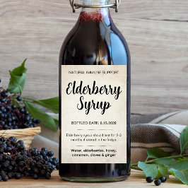 Customizable Elderberry Syrup Label ZEB_02 Wijn Etiket