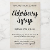 Customizable Elderberry Syrup Label ZEB_02 Wijn Etiket (Enkel label)
