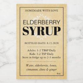 Customizable Elderberry Syrup Label ZEB_04a Wijn Etiket