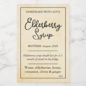 Customizable Elderberry Syrup Label ZEB_05a Wijn Etiket (Enkel label)