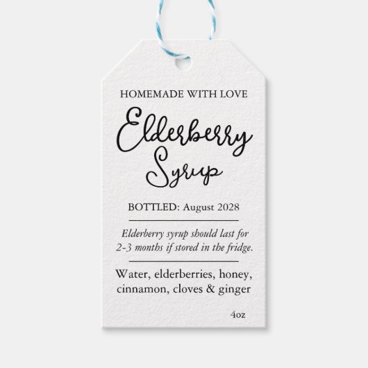 Customizable Elderberry Syrup Label ZEB_05b Cadeaulabel (Voorkant)
