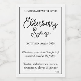 Customizable Elderberry Syrup Label ZEB_05b Wijn Etiket