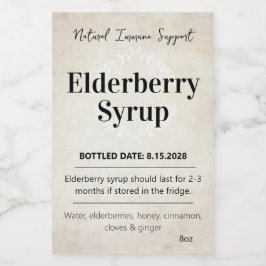 Customizable Elderberry Syrup Label ZEB_06b Wijn Etiket