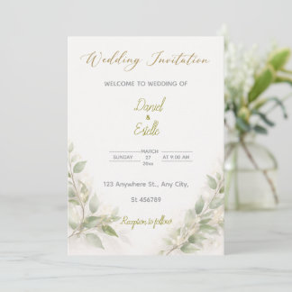 Customizable Elegant Minimal Wedding Invitation Kaart
