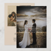 Customizable Elegant Photo Wedding Invitation Kaart (Voorkant / Achterkant)