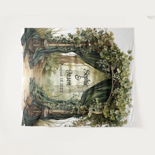Customizable Enchanted Archway Wedding Backdrop Wandkleed (Voorkant (horizontaal))