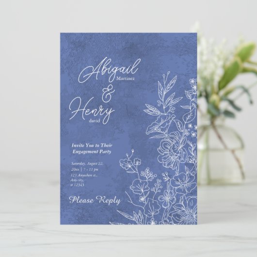 Customizable engagement party invitation  bedankkaart (Staand voorkant)