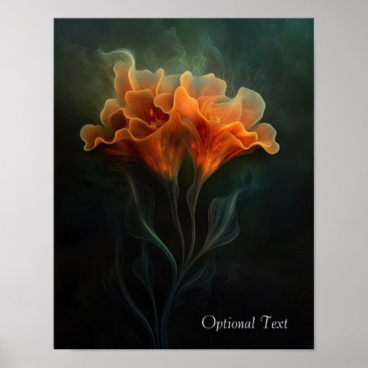 Customizable Ethereal Orange Flower Poster (Voorkant)