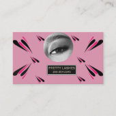 Customizable Eyelash Extension Gold Makeup Card Visitekaartje (Voorkant)