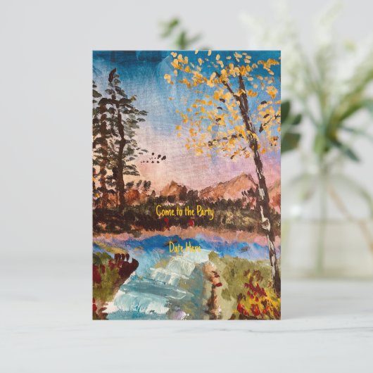 Customizable Fall party  Invitation or Save the Da Date (Staand voorkant)