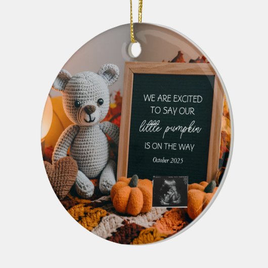 Customizable fallFall Pregnancy Announcement  Keramisch Ornament (Links)