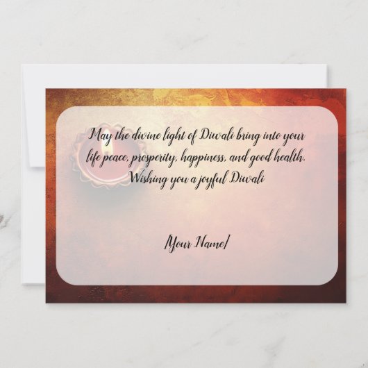 Customizable Festival of Lights & Smiles Kaart (Achterkant)