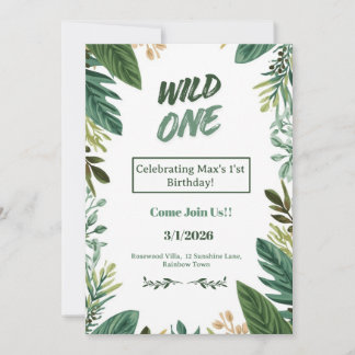 Customizable First Birthday Greeting Card Feestdagenkaart