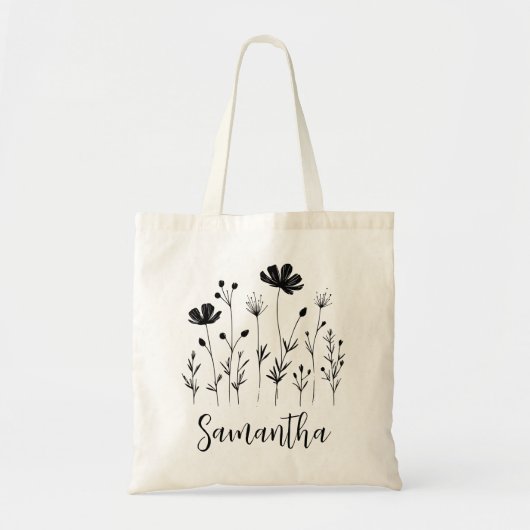 Customizable Floral Basic Tote Bag, Lady Boss Tote Tote Bag (Voorkant)