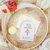 Customizable Floral Minimalist Milestone Birthday  Kaart