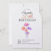 Customizable Floral Minimalist Milestone Birthday  Kaart (Voorkant)