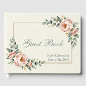 Customizable Floral Wedding Gastenboek (Voorkant)