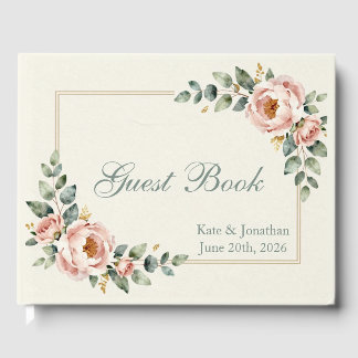 Customizable Floral Wedding Gastenboek