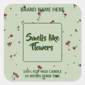 Customizable Flower Candle Label Editable Text (Voorkant)