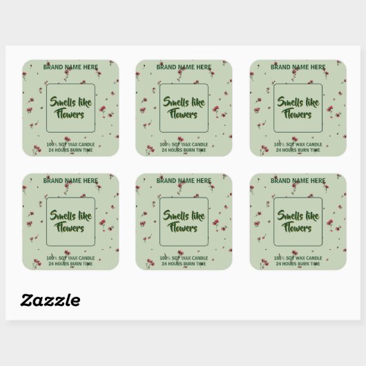 Customizable Flower Candle Label Editable Text (Vel)