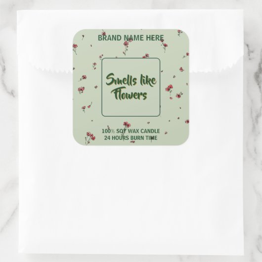 Customizable Flower Candle Label Editable Text (Tas)