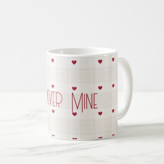 Customizable Forever Mine Romantic Heart Pattern  Koffiemok (Voorkant rechts)