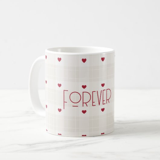 Customizable Forever Mine Romantic Heart Pattern Koffiemok (Voorkant links)