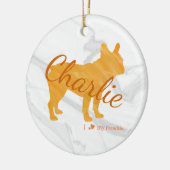 Customizable French Bulldog Pastel Orange Frenchie Keramisch Ornament (Links)