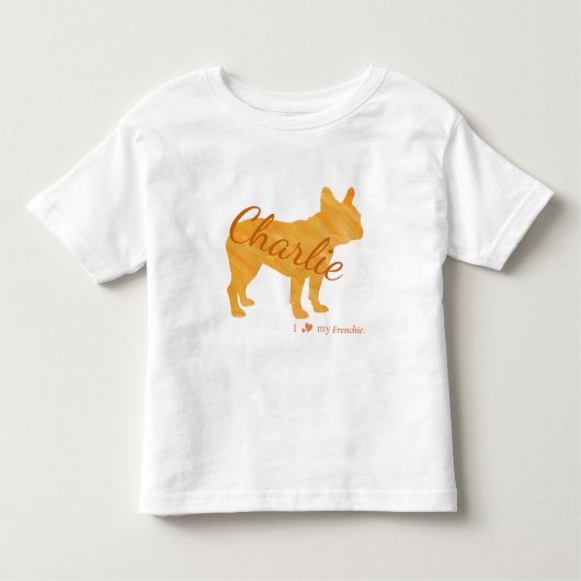 Customizable French Bulldog Pastel Orange Frenchie Kinder Shirts (Voorkant)
