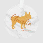 Customizable French Bulldog Pastel Orange Frenchie Ornament (voorkant)