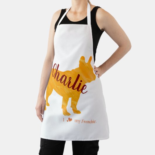 Customizable French Bulldog Pastel Orange Frenchie Schort (Insitu)