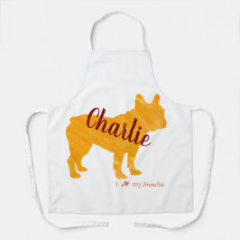 Customizable French Bulldog Pastel Orange Frenchie Schort