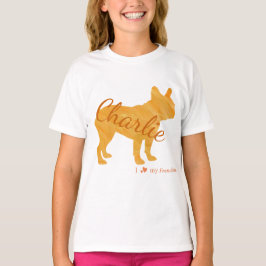 Customizable French Bulldog Pastel Orange Frenchie T-shirt