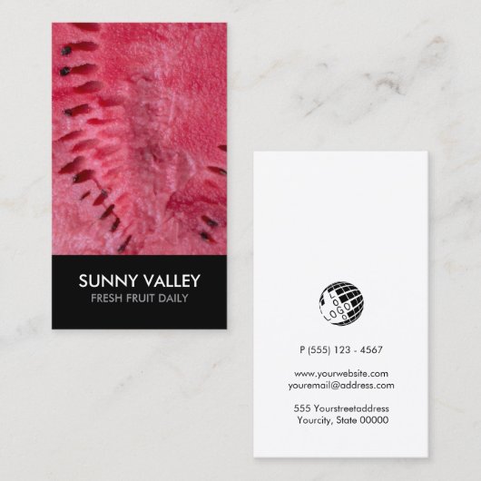 Customizable Fruit Closeup Retail Wholesale Visitekaartje (Voorkant / Achterkant)