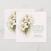 Customizable Funeral White Lily Thank You Card Bedankkaart (Voorkant / Achterkant)