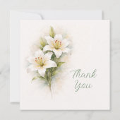 Customizable Funeral White Lily Thank You Card Bedankkaart (Achterkant)