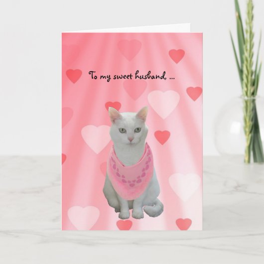 Customizable Funny Cats Valentine for Husband Feestdagen Kaart (Voorkant)