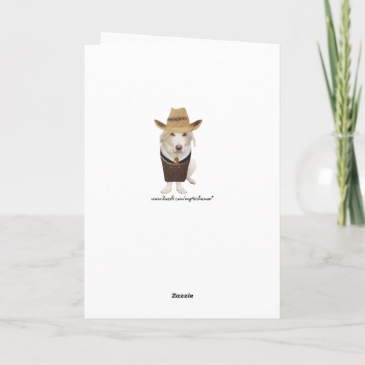 Customizable Funny Dog/Lab Birthday Kaart (Achterkant)