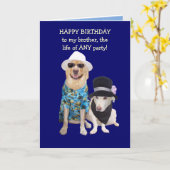 Customizable Funny Dog/Lab Birthday Kaart (Gele Bloem)
