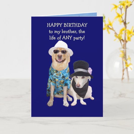Customizable Funny Dog/Lab Birthday Kaart (Gele Bloem)